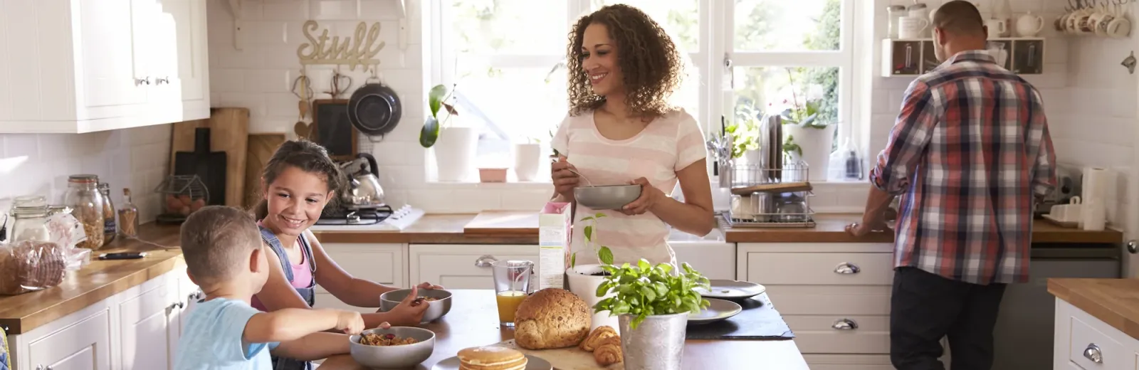 family in the kitchen