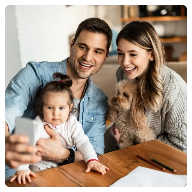 young family in pest free home